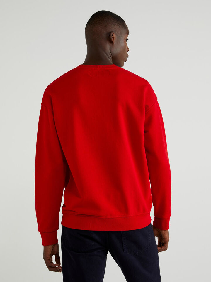 Sweatshirt in cotton with clashing band Men image number 3